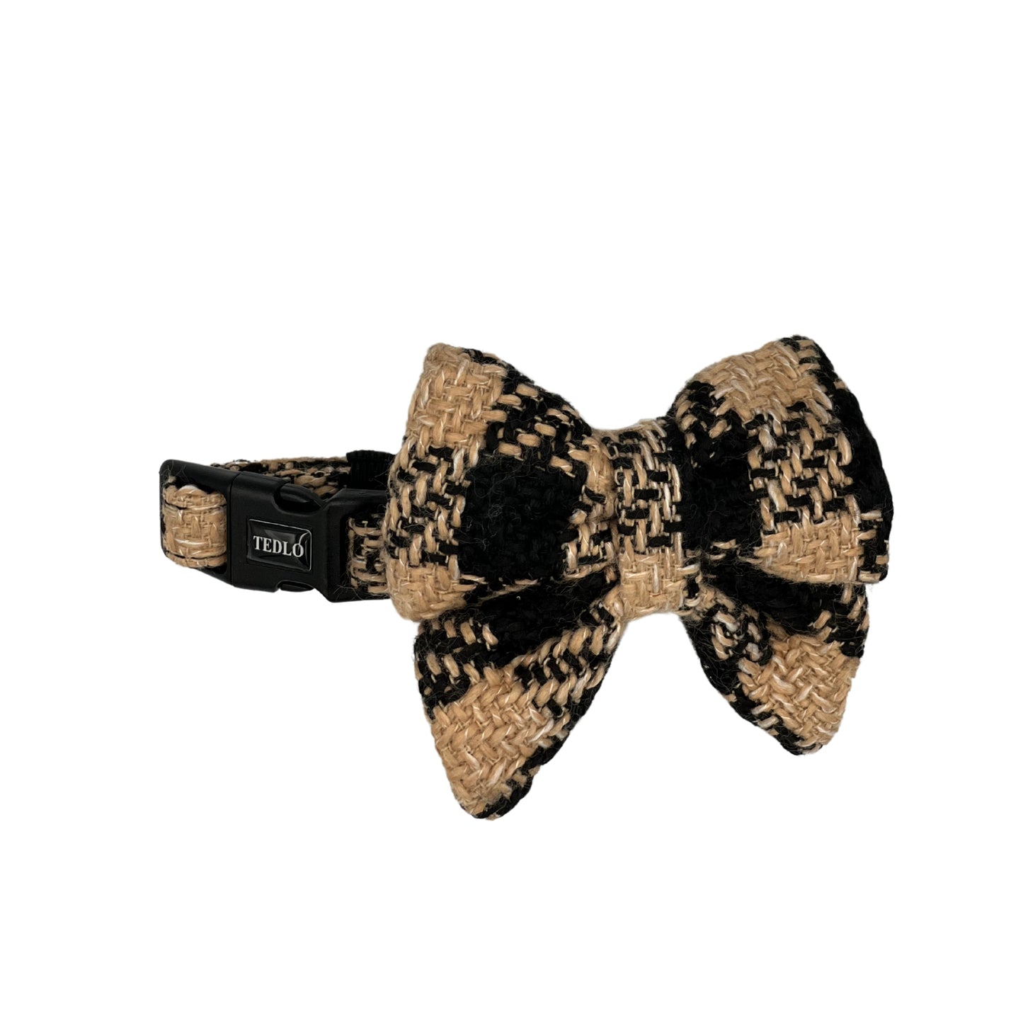 Obroża z kokardą ,,Black-Beige"